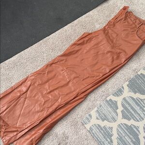 Rust Leather Pants